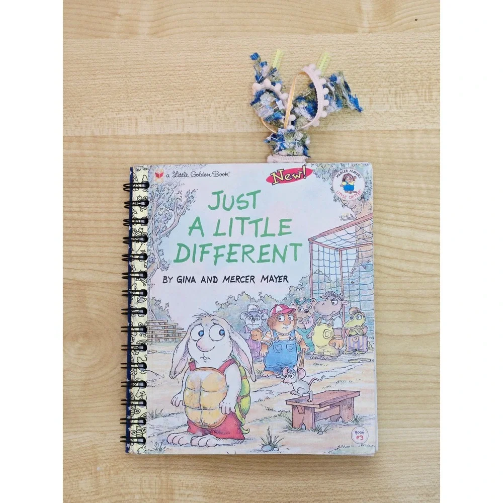 'Just a Little Different' Little Golden Book Upcycled Journal-75+ Pages-Handmade
